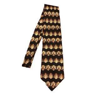 Zylos George Machado Necktie Silk Black Brown Gray Tan 57" L Men's Tie